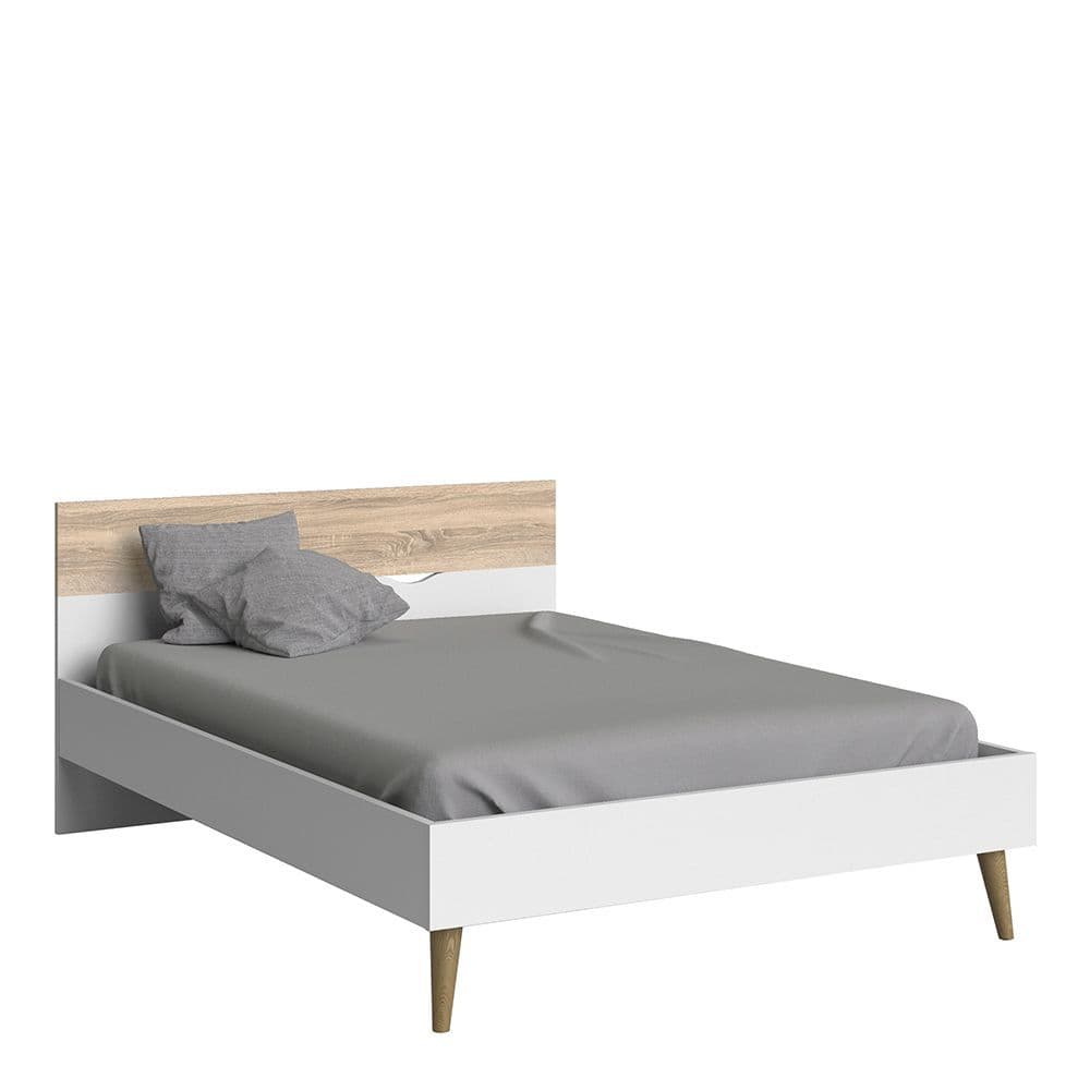 Freja Oslo Euro Double Bed (140 x 200) in White and Oak